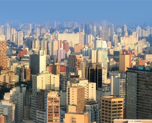 Aerial view of city skyline